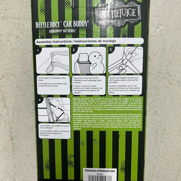 Gemmy Halloween Inflatable Beetlejuice Car Buddy NEW - Picture 2 of 2
